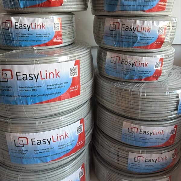 كابل كاميرا (باور + داتا) ايزي لينك 200 متر EasyLink RG-174(200M