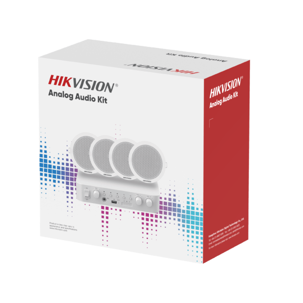 HIKVISION DS-QAE0KA60206-4 _ ANALOG Analog Audio Kit with 60W Analog Amplifier and 4* 6W Ceiling Speakers